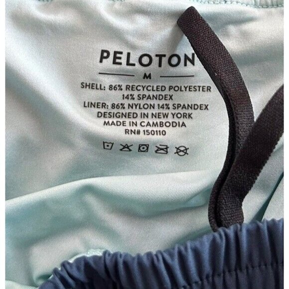 Peloton Athletic Gym Work Out Shorts Men’s Medium Blue Two Tone Color Block - Picture 3 of 3